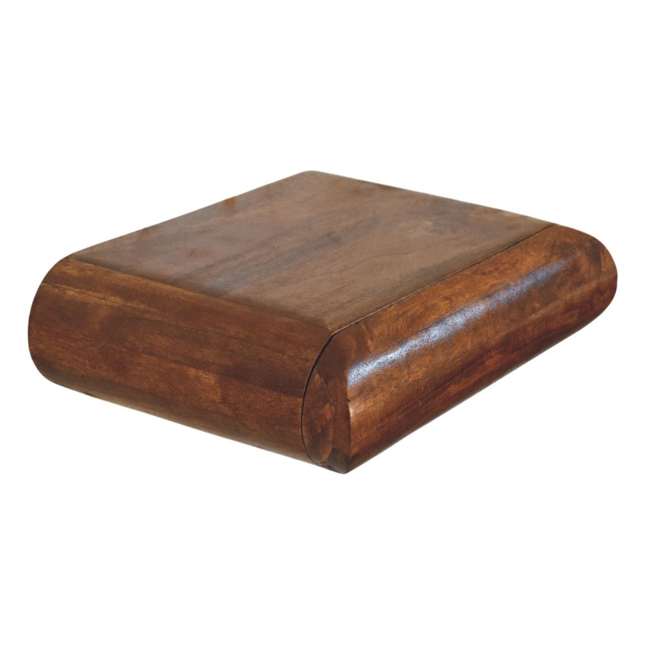 Solis Chestnut Floating Bedside Table - Solid Mango Wood Wall-Mounted Nightstand - product view 7 showing handcrafted...