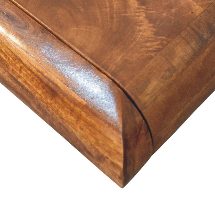 Solis Linear Chestnut Console Table - Solid Mango Wood Slim Hallway & Entryway Console - product view 5 showing...