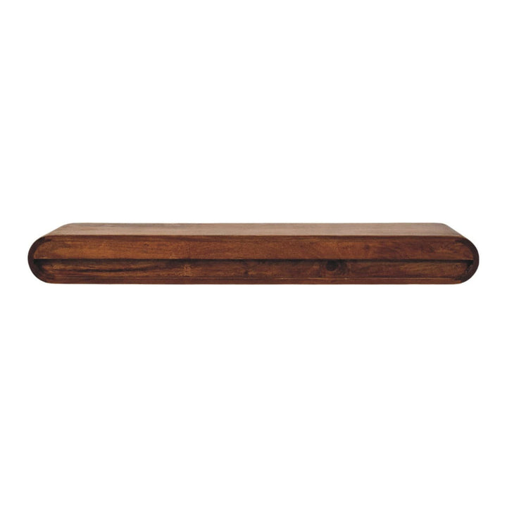 Solis Linear Chestnut Console Table - Solid Mango Wood Slim Hallway & Entryway Console - product view 9 showing...