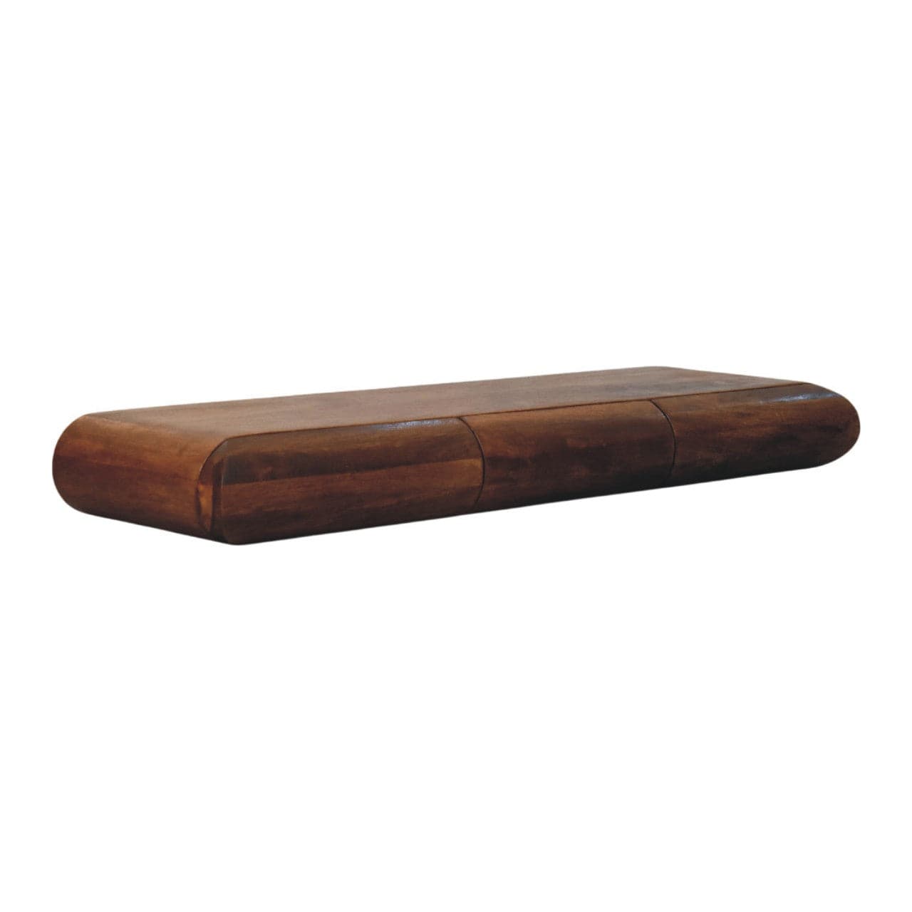 Solis Linear Chestnut Console Table - Solid Mango Wood Slim Hallway & Entryway Console - product view 2 showing...