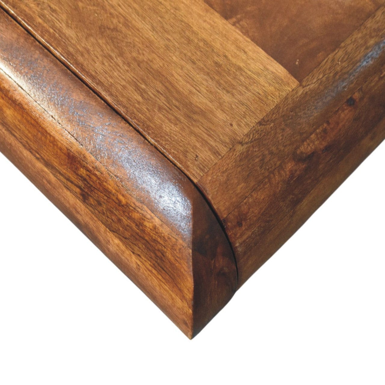Solis Lowline Chestnut Console Table - Solid Mango Wood Slim Hallway & Entryway Table - product view 5 showing...