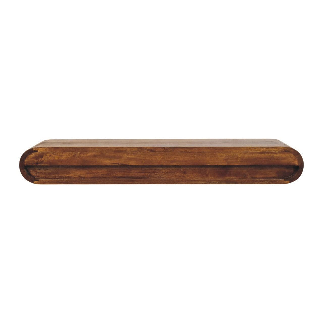 Solis Lowline Chestnut Console Table - Solid Mango Wood Slim Hallway & Entryway Table - product view 9 showing...
