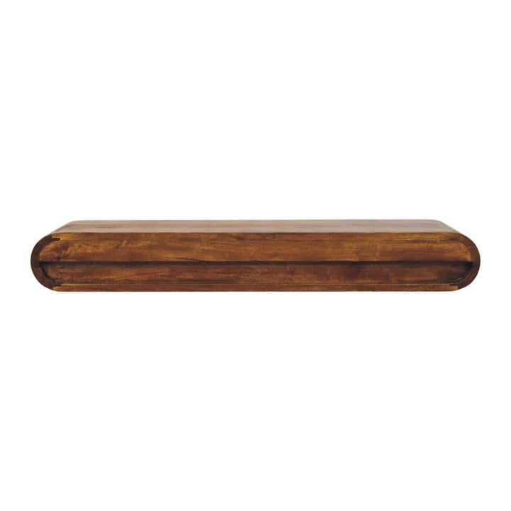 Solis Lowline Chestnut Console Table - Solid Mango Wood Slim Hallway & Entryway Table - product view 9 showing...