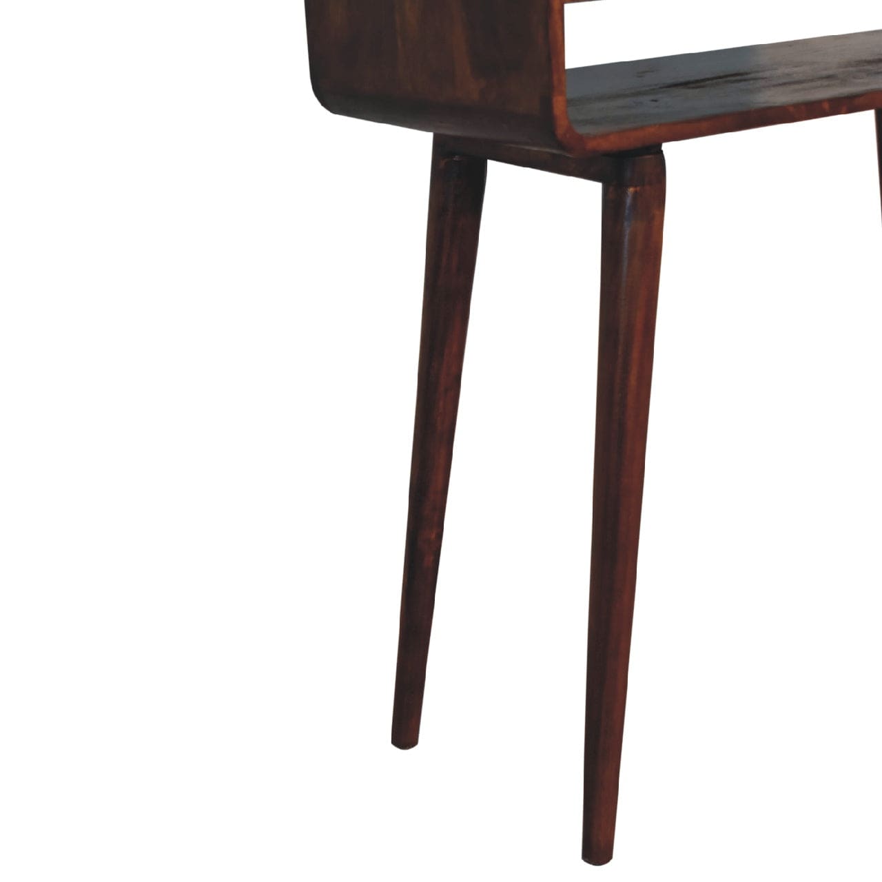 Sonata Chestnut Console Table - Solid Mango Wood Hallway Console for Entryway - product view 6 showing handcrafted solid...