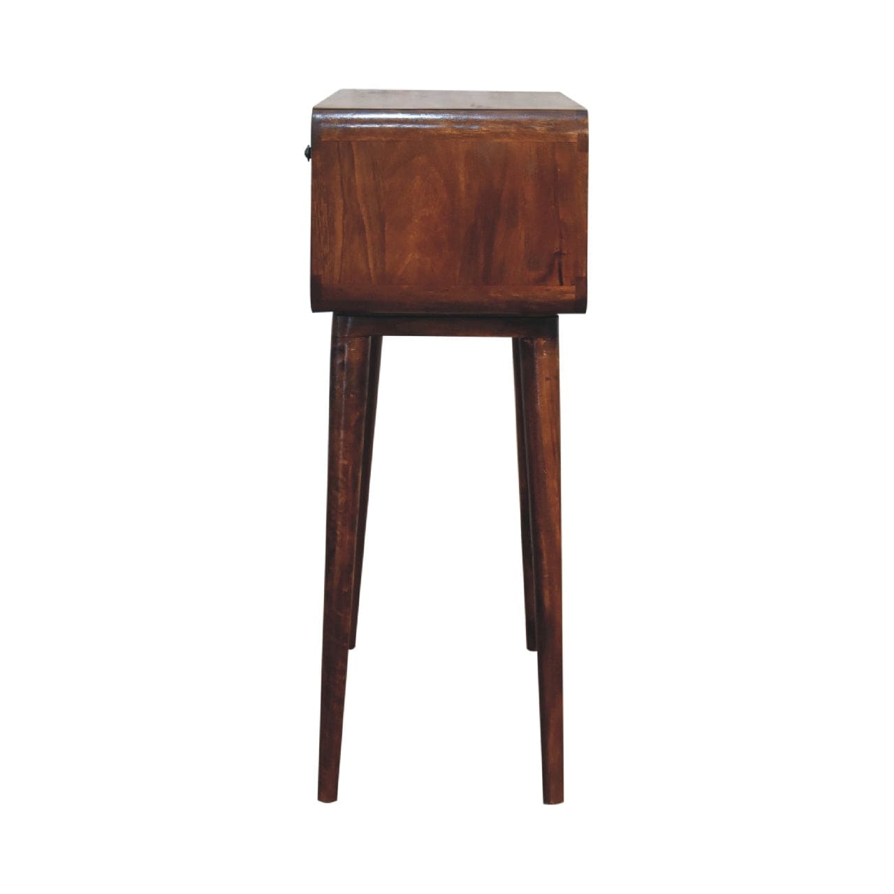 Sonata Chestnut Console Table - Solid Mango Wood Hallway Console for Entryway - product view 8 showing handcrafted solid...