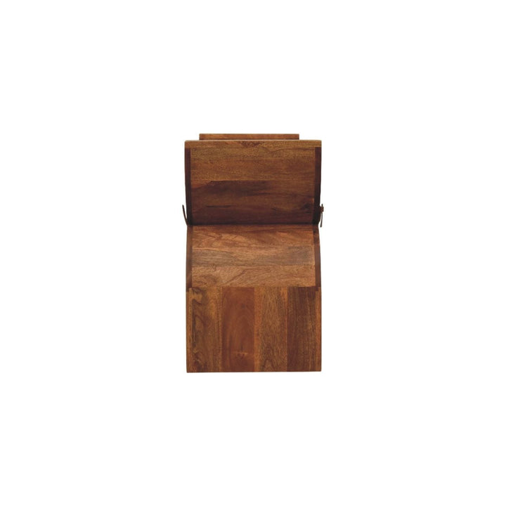 Stirrup Curve Bench - Solid Mango Wood Seating Furniture for Entryway - product view 8 showing handcrafted solid mango...