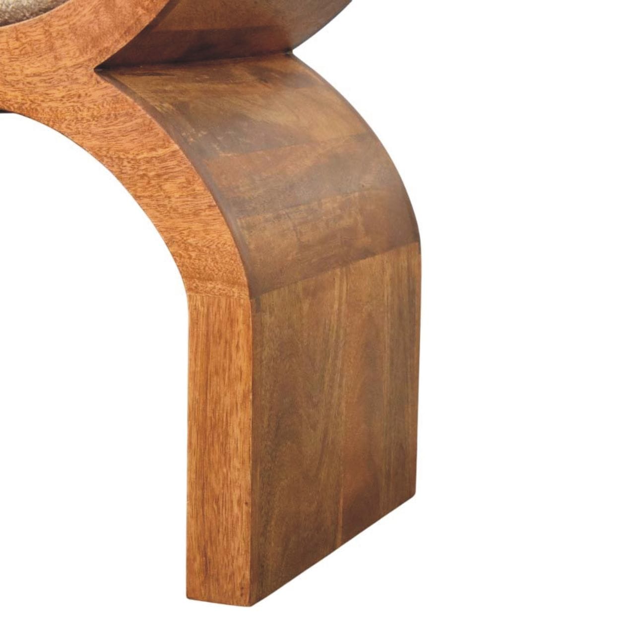 Stirrup Curve Bench - Solid Mango Wood Seating Furniture for Entryway - product view 7 showing handcrafted solid mango...