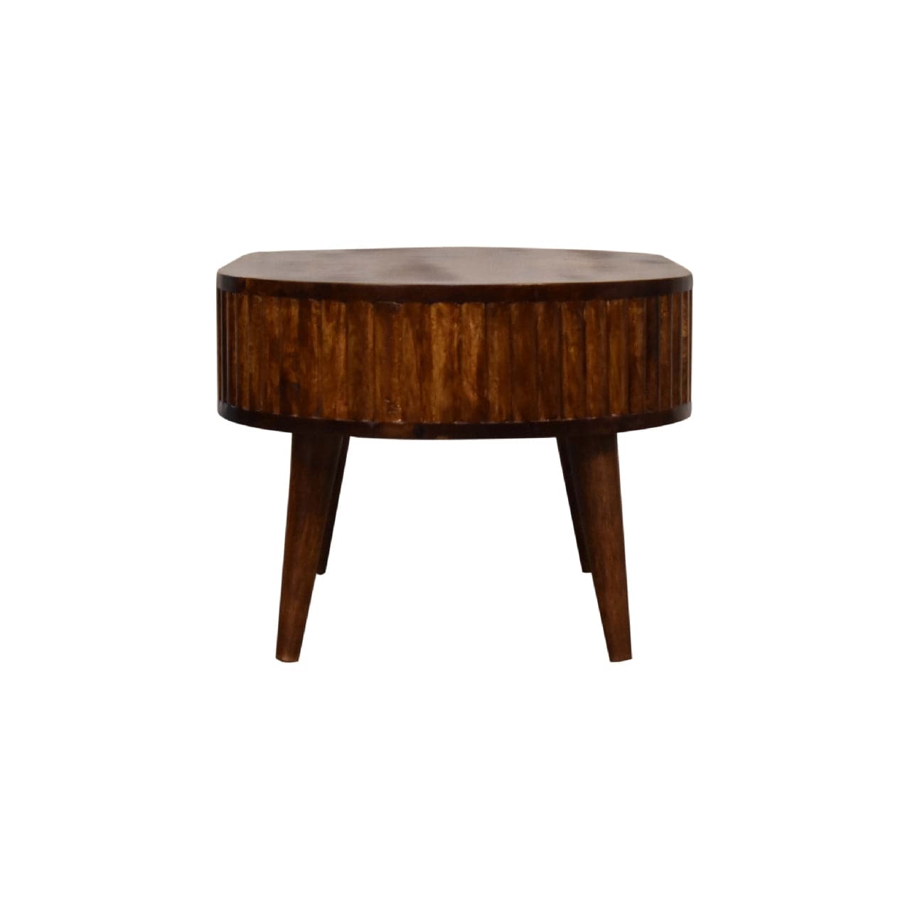 Stripe Chestnut Coffee Table - Solid Mango Wood Center Table for Living Room - product view 9 showing handcrafted solid...