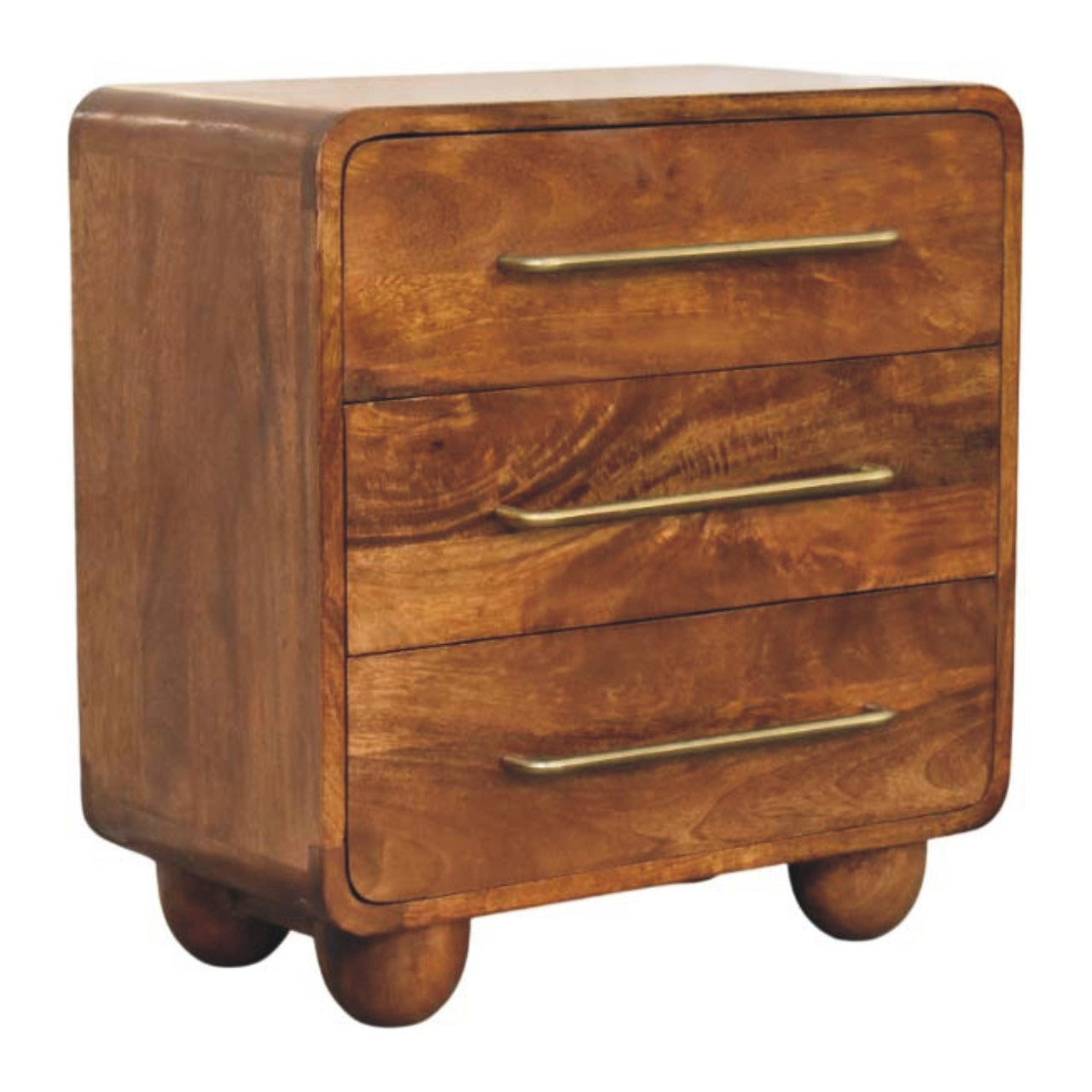 Chestnut Compact Storage Chest in Solid Mango Wood - main view showing handcrafted solid mango wood dresser