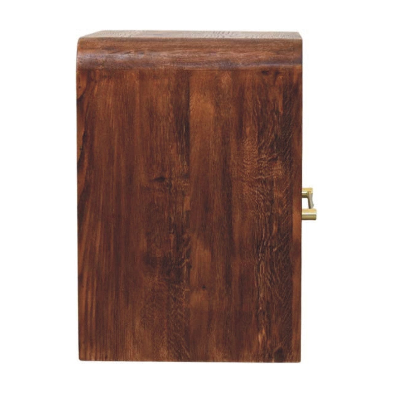 Tiger Oak Open Nightstand - Solid Mango Wood Bedside Table for Bedroom - product view 8 showing handcrafted solid mango...