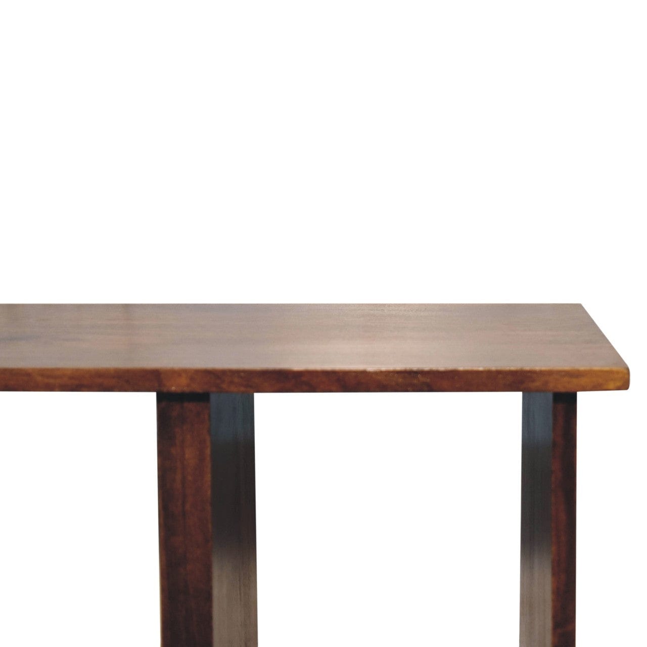 Triple Open Style Coffee Table - Solid Mango Wood Center Table for Living Room - product view 7 showing handcrafted solid...