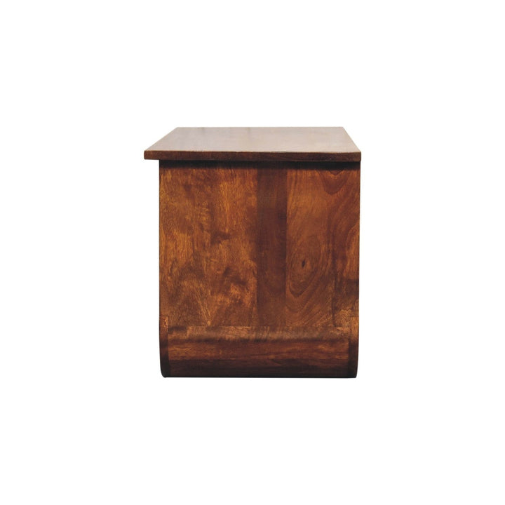 Triple Open Style Coffee Table - Solid Mango Wood Center Table for Living Room - product view 9 showing handcrafted solid...