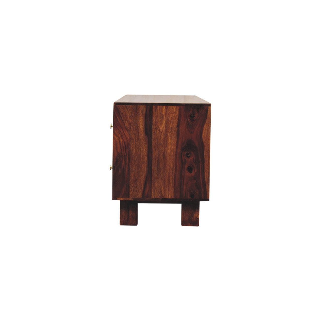 Tula TV Stand - Solid Mango Wood Entertainment Center for Living Room - product view 9 showing handcrafted solid mango...