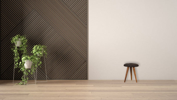 Tweed Patterned Footstool - Solid Mango Wood Accent Stool for Living Room - product view 8 showing handcrafted solid...
