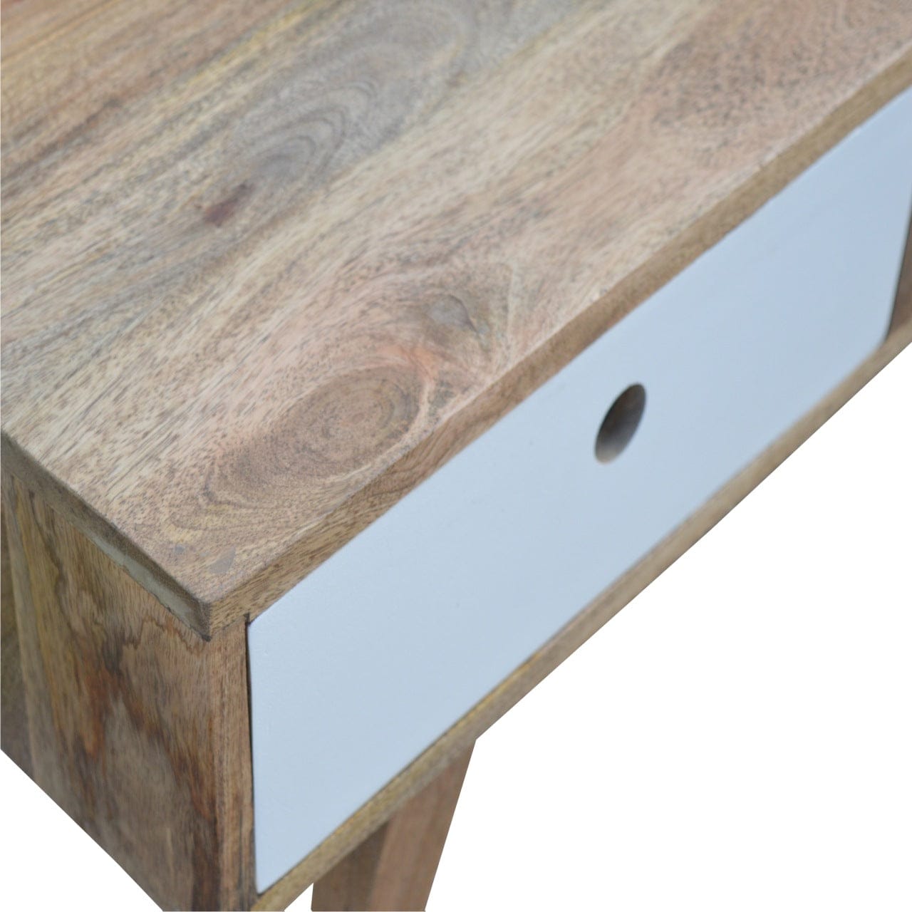 Two Tone Painted Coffee Table - Solid Mango Wood Center Table for Living Room - product view 5 showing handcrafted solid...