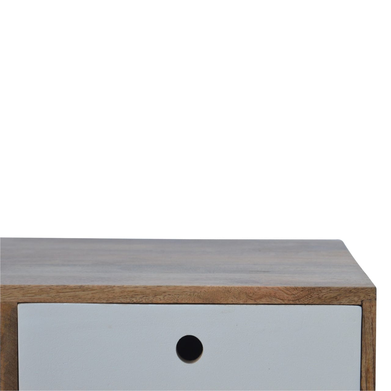 Two Tone Painted Coffee Table - Solid Mango Wood Center Table for Living Room - product view 3 showing handcrafted solid...