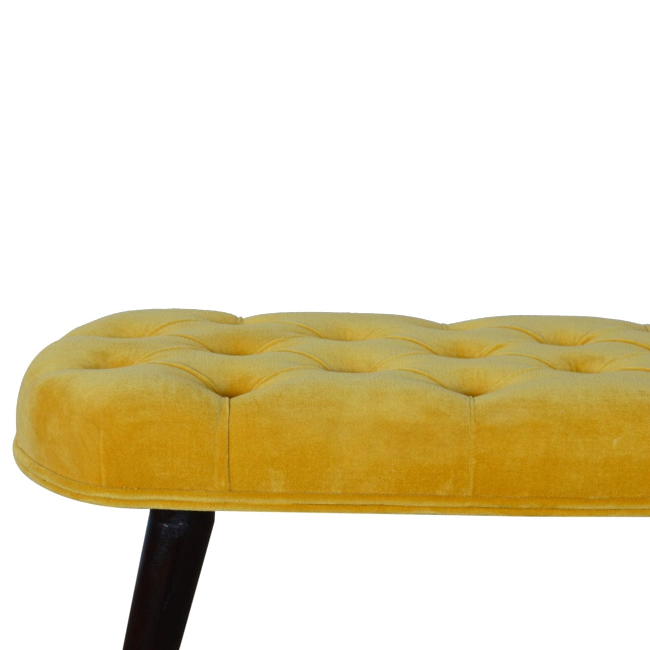 Velvet Deep Bench - Solid Mango Wood Seating Furniture for Entryway - product view 7 showing handcrafted solid mango wood...