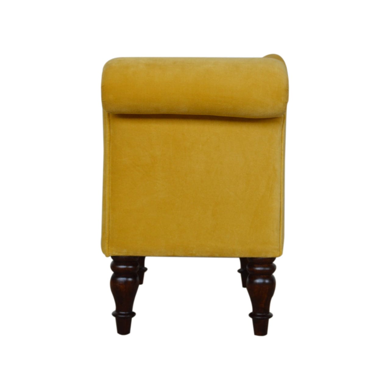 Velvet Chaise Furniture with Crafted from Solid Mango Wood - product view 8 showing handcrafted solid mango wood furniture