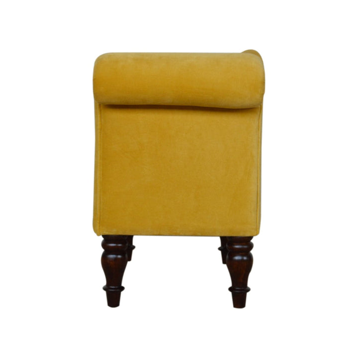Velvet Chaise Furniture with Crafted from Solid Mango Wood - product view 8 showing handcrafted solid mango wood furniture