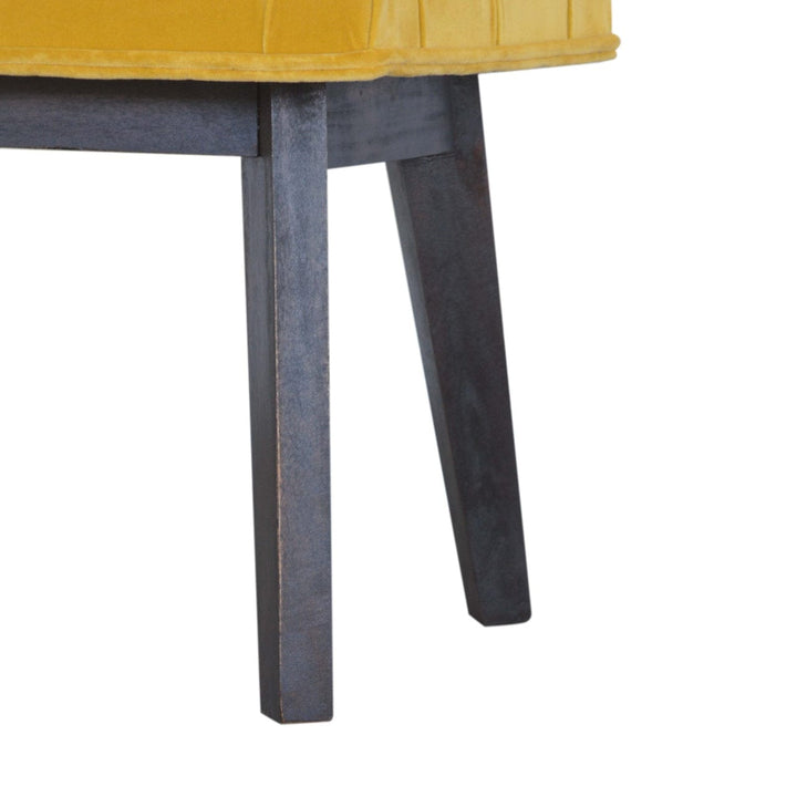 Velvet Hallway Bench - Solid Mango Wood Seating Furniture for Entryway - product view 7 showing handcrafted solid mango...