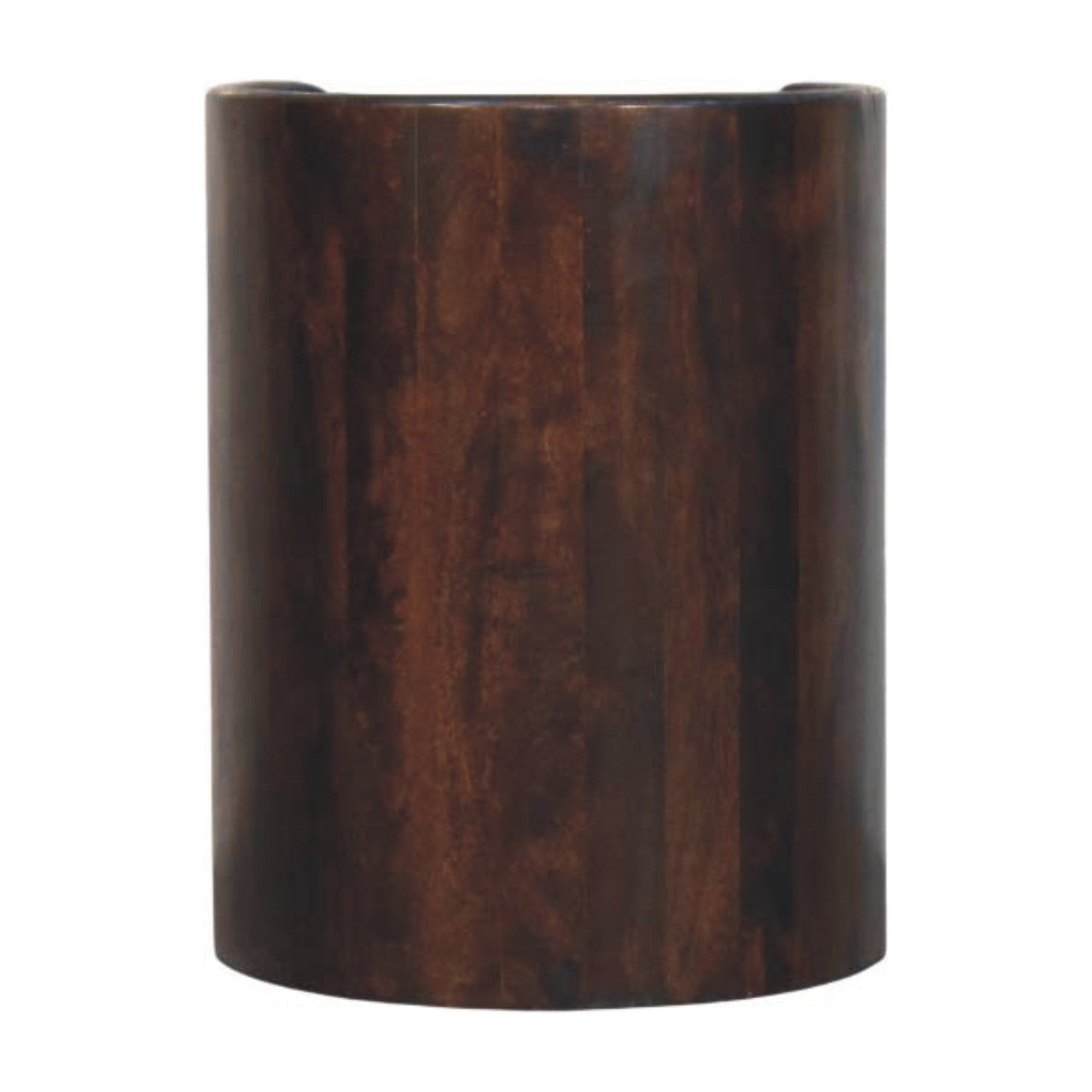 Velvet Mocha Round Side Table in Solid Mango Wood - product view 8 showing handcrafted solid mango wood side table