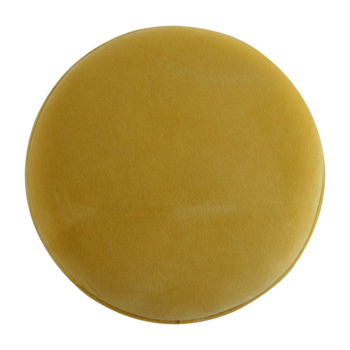 Velvet Nordic Footstool - Solid Mango Wood Accent Stool for Living Room - product view 7 showing handcrafted solid mango...