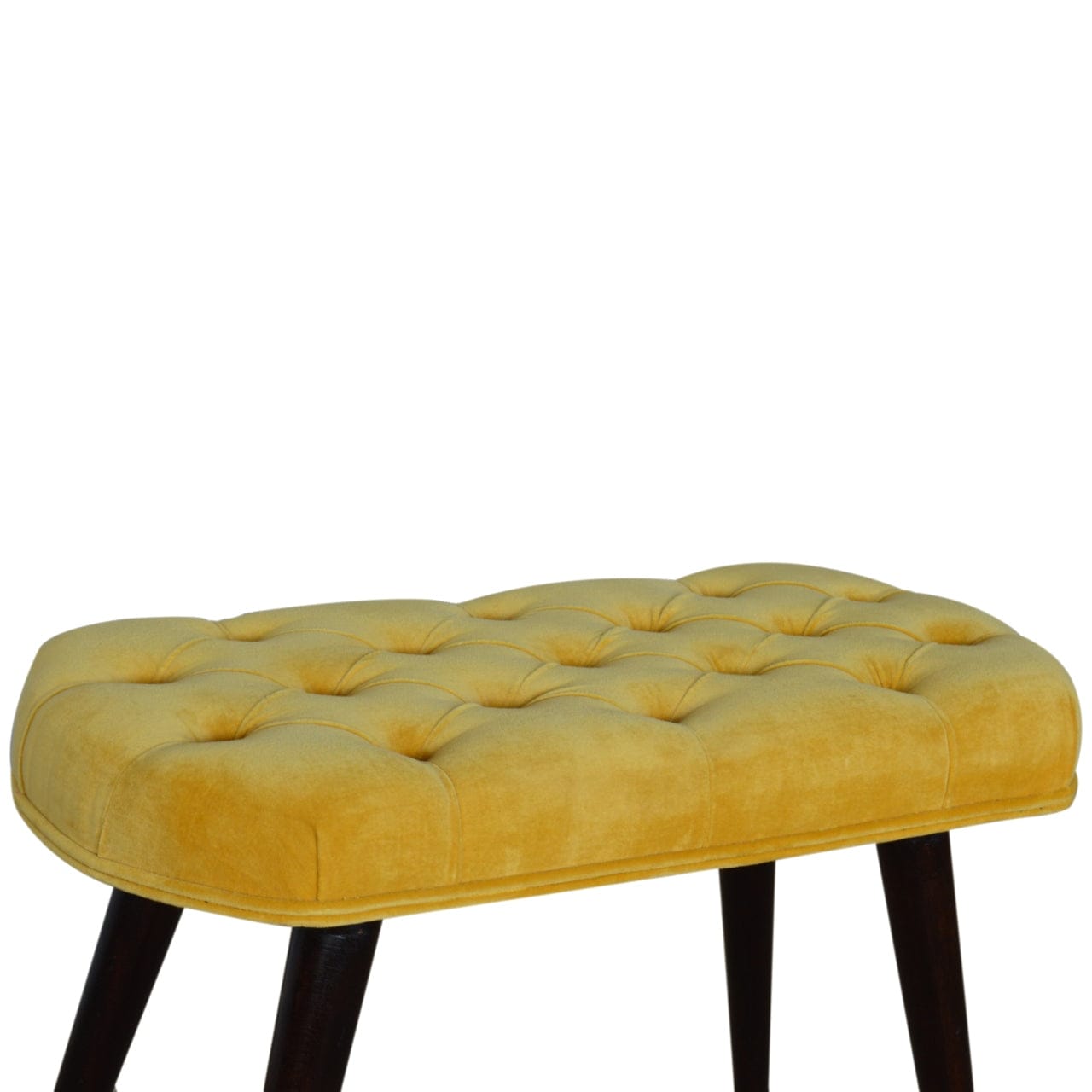 Velvet Deep Bench - Solid Mango Wood Seating Furniture for Entryway - product view 3 showing handcrafted solid mango wood...