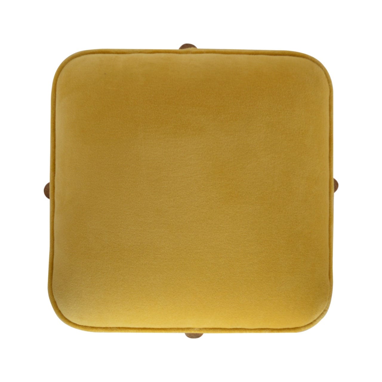 Velvet Solid Footstool - Solid Mango Wood Accent Stool for Living Room - product view 4 showing handcrafted solid mango...