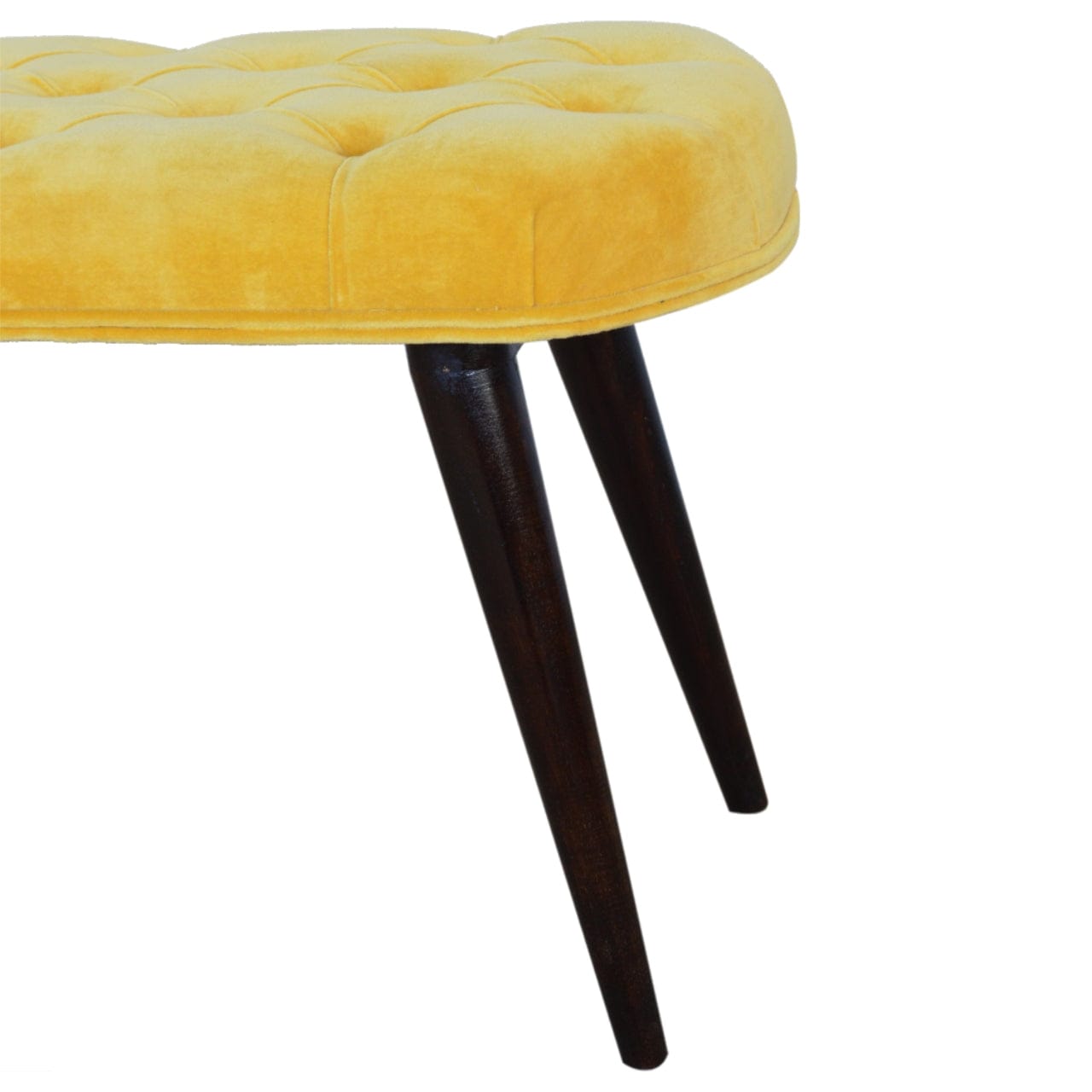 Velvet Deep Bench - Solid Mango Wood Seating Furniture for Entryway - product view 5 showing handcrafted solid mango wood...