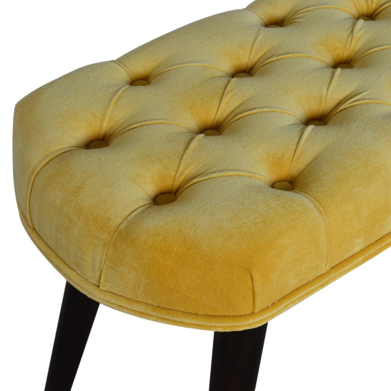Velvet Deep Bench - Solid Mango Wood Seating Furniture for Entryway - product view 4 showing handcrafted solid mango wood...