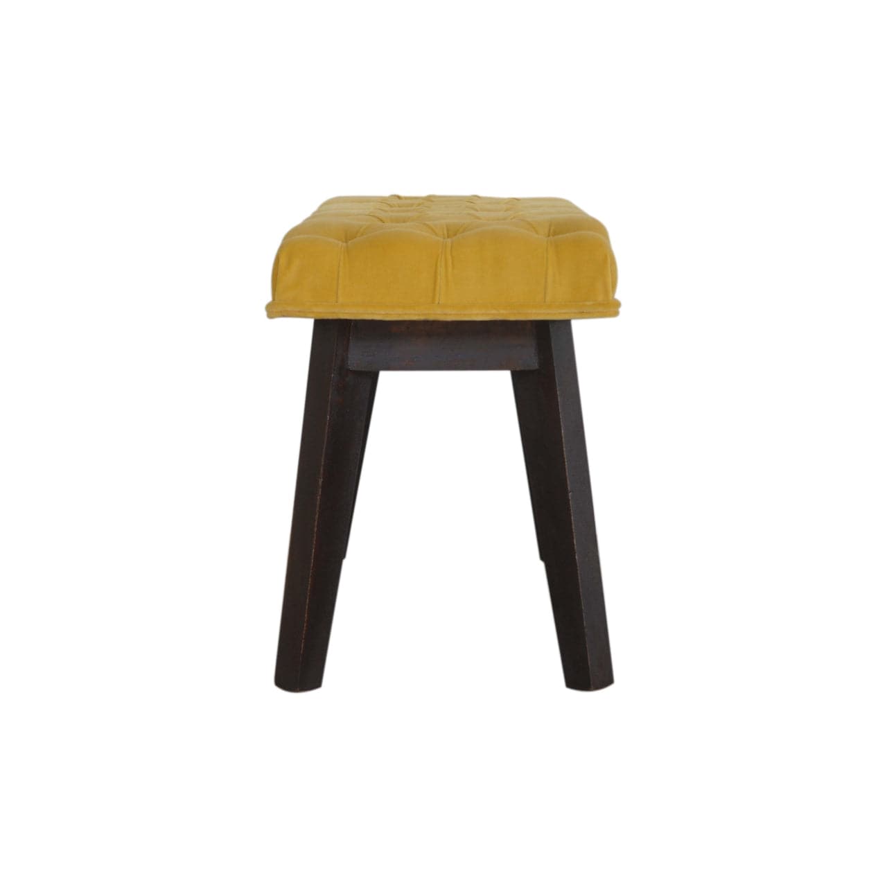 Velvet Hallway Bench - Solid Mango Wood Seating Furniture for Entryway - product view 8 showing handcrafted solid mango...