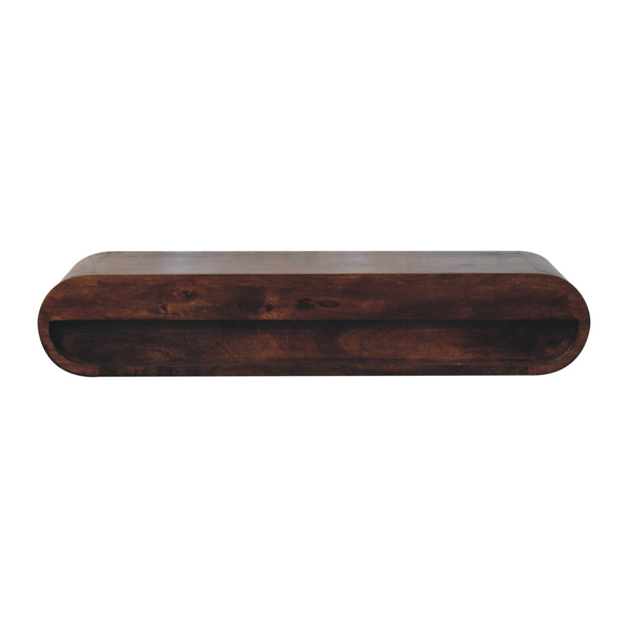 Wall Mounted California Walnut Console Table - Solid Mango Wood Hallway Console for Entryway - product view 8 showing...