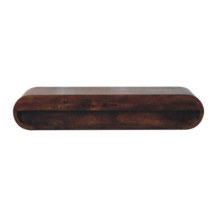 Wall Mounted California Walnut Console Table - Solid Mango Wood Hallway Console for Entryway - product view 8 showing...