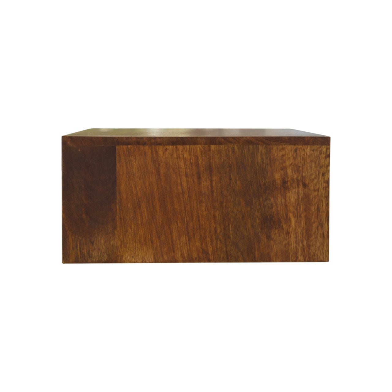 Wall Mounted Chevron Nightstand - Solid Mango Wood Bedside Table for Bedroom - product view 6 showing handcrafted solid...