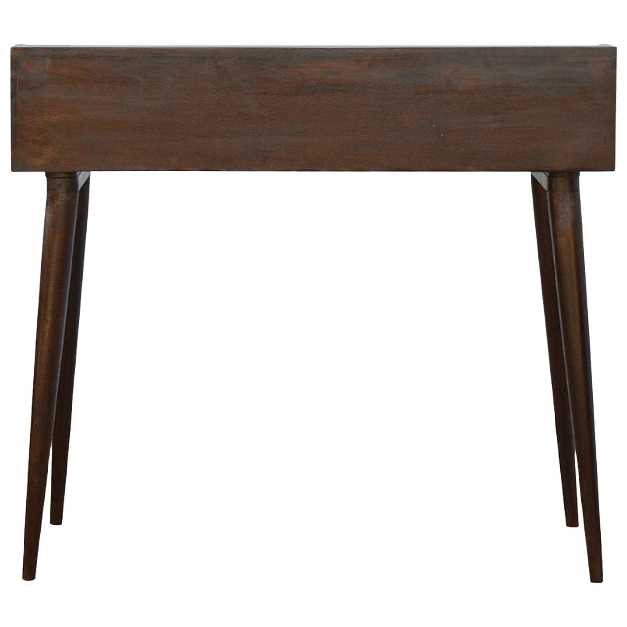 Walnut Gallery Shell Writing Desk - Solid Mango Wood Writing Table for Home Office - product view 7 showing handcrafted...