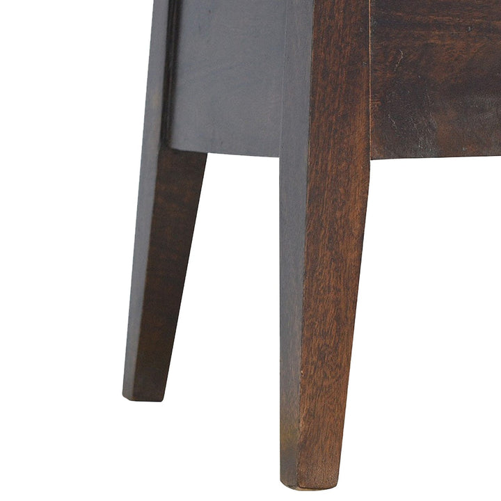 Walnut Hallway Storage Bench - Solid Mango Wood Seating Furniture for Entryway - product view 5 showing handcrafted solid...