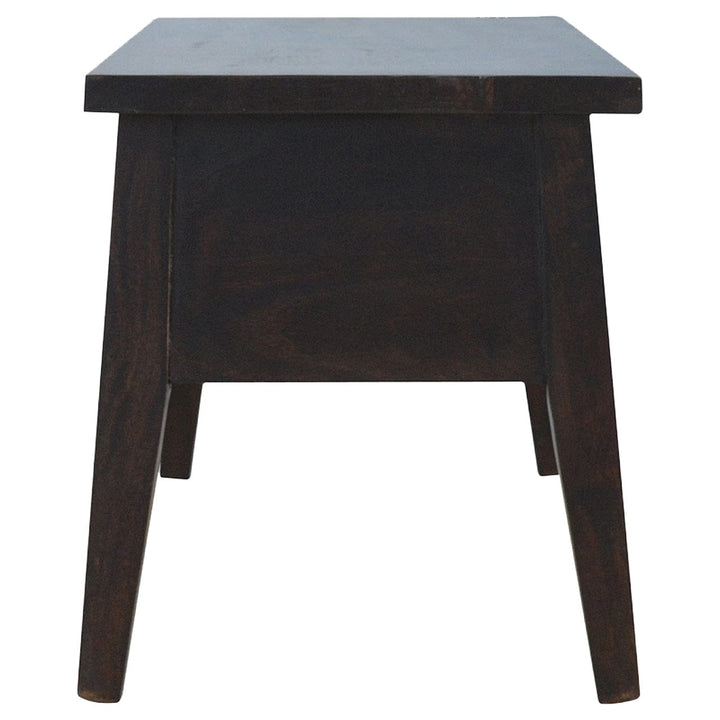Walnut Hallway Storage Bench - Solid Mango Wood Seating Furniture for Entryway - product view 7 showing handcrafted solid...