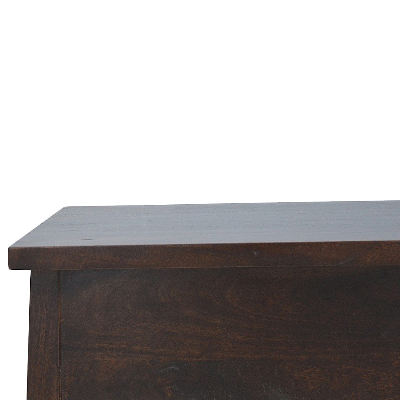 Walnut Hallway Storage Bench - Solid Mango Wood Seating Furniture for Entryway - product view 6 showing handcrafted solid...