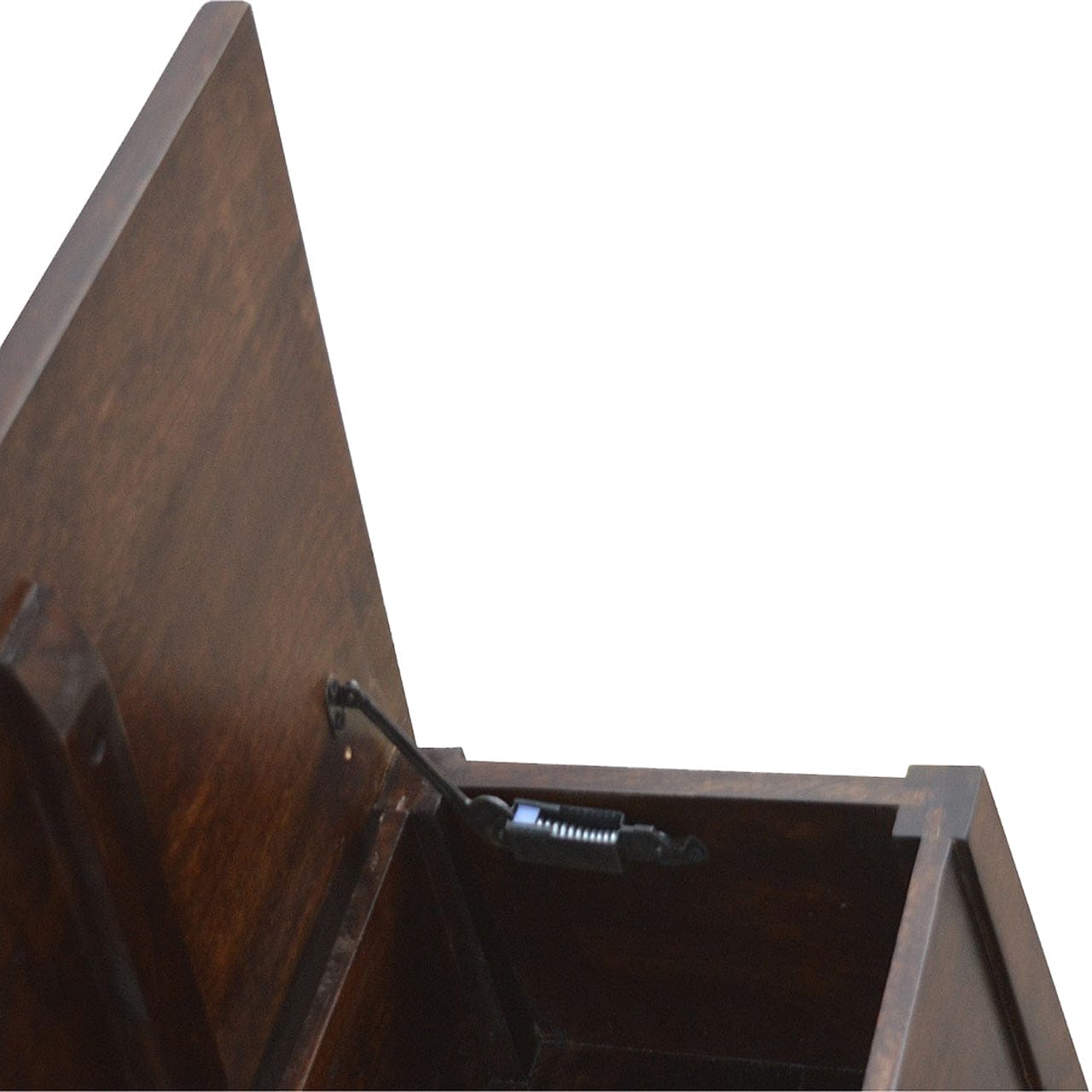 Walnut Hallway Storage Bench - Solid Mango Wood Seating Furniture for Entryway - product view 4 showing handcrafted solid...