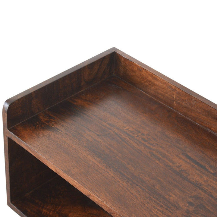 Walnut Nordic Storage Bench - Solid Mango Wood Seating Furniture for Entryway - product view 4 showing handcrafted solid...