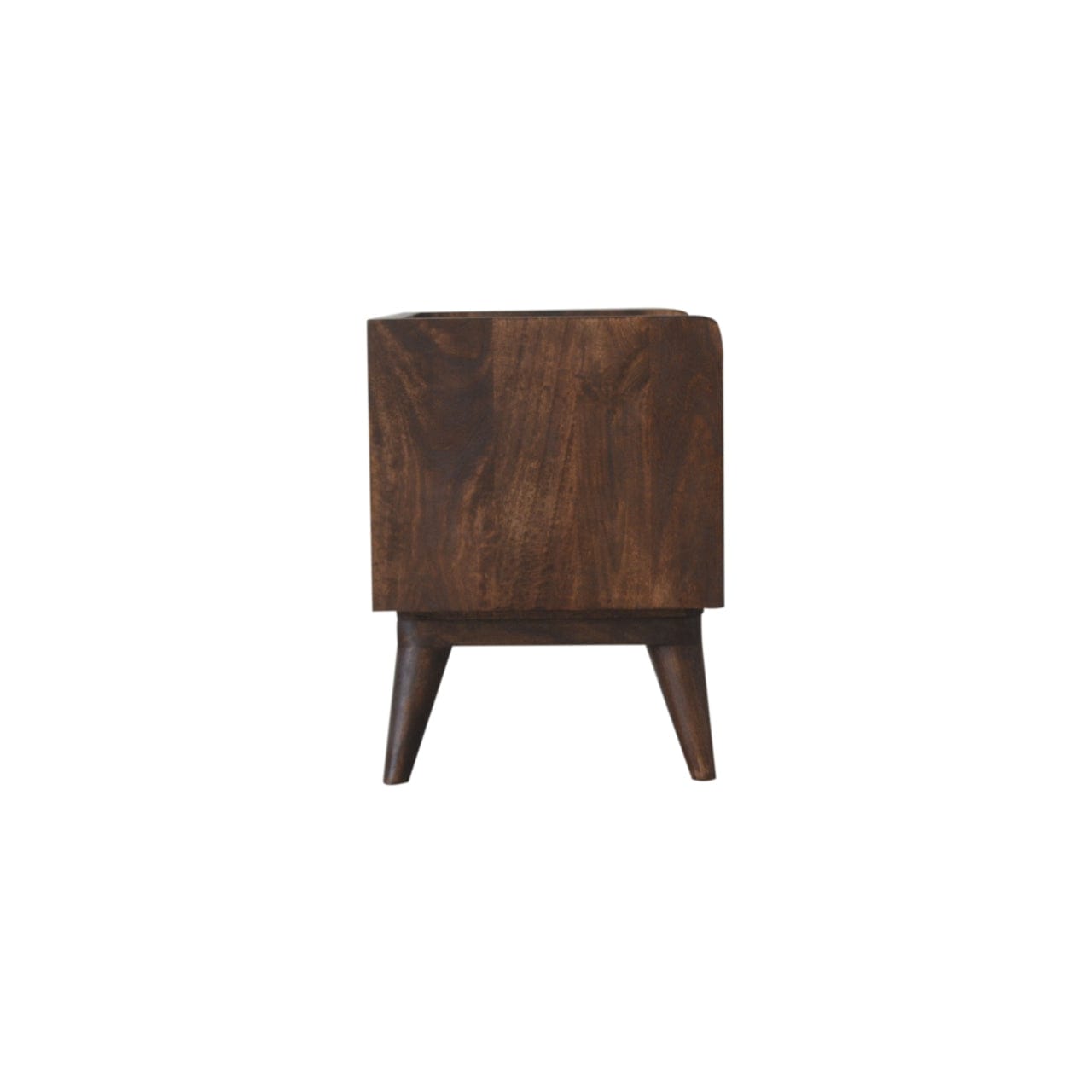 Walnut Nordic Storage Bench - Solid Mango Wood Seating Furniture for Entryway - product view 7 showing handcrafted solid...