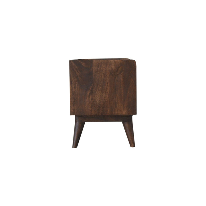 Walnut Nordic Storage Bench - Solid Mango Wood Seating Furniture for Entryway - product view 7 showing handcrafted solid...
