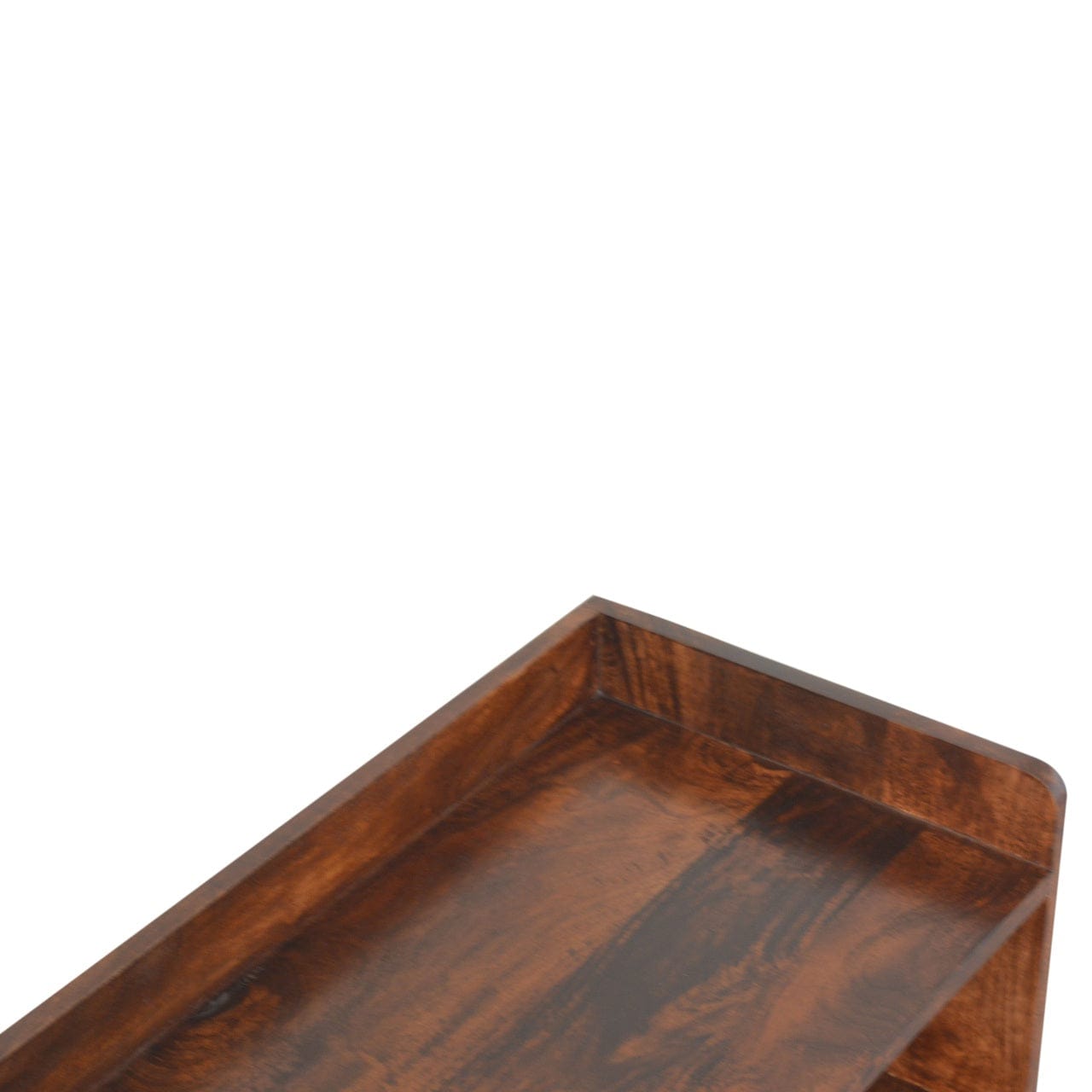 Walnut Nordic Storage Bench - Solid Mango Wood Seating Furniture for Entryway - product view 5 showing handcrafted solid...