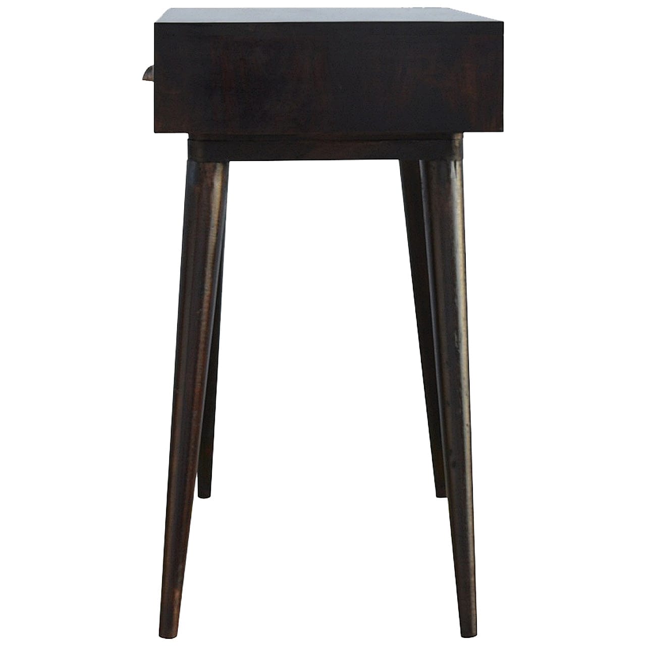 Walnut Open Shelf - Solid Mango Wood Wall Shelf for Living Room - product view 8 showing handcrafted solid mango wood...