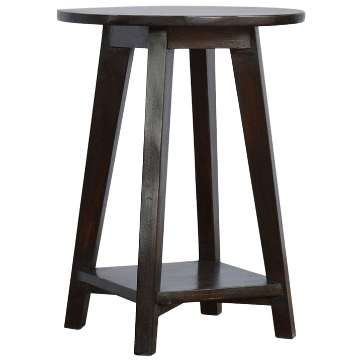 Walnut Undercarriage Bar Stool - Solid Mango Wood Counter Stool for Kitchen - main view showing handcrafted solid mango...