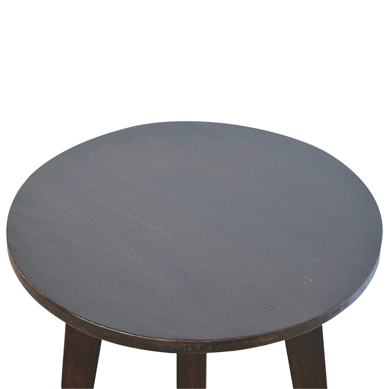 Walnut Undercarriage Bar Stool - Solid Mango Wood Counter Stool for Kitchen - product view 4 showing handcrafted solid...