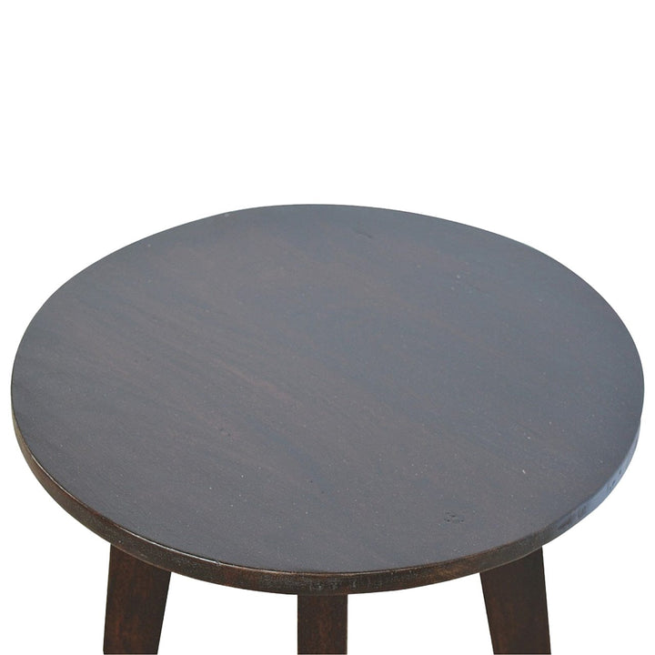 Walnut Undercarriage Bar Stool - Solid Mango Wood Counter Stool for Kitchen - product view 4 showing handcrafted solid...
