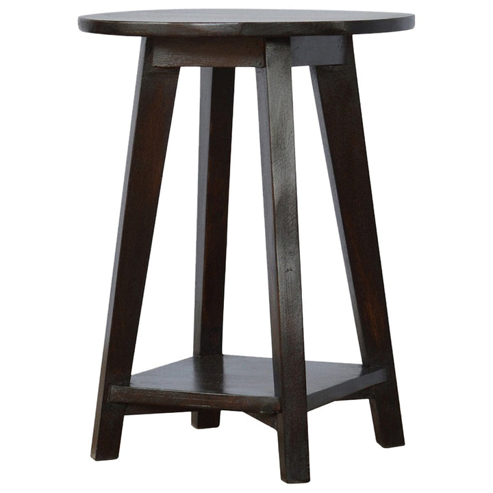 Walnut Undercarriage Bar Stool - Solid Mango Wood Counter Stool for Kitchen - product view 2 showing handcrafted solid...