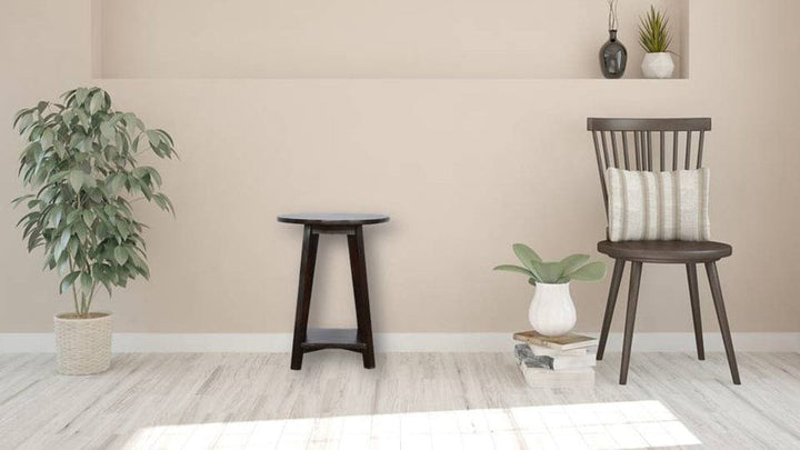 Walnut Undercarriage Bar Stool - Solid Mango Wood Counter Stool for Kitchen - product view 7 showing handcrafted solid...