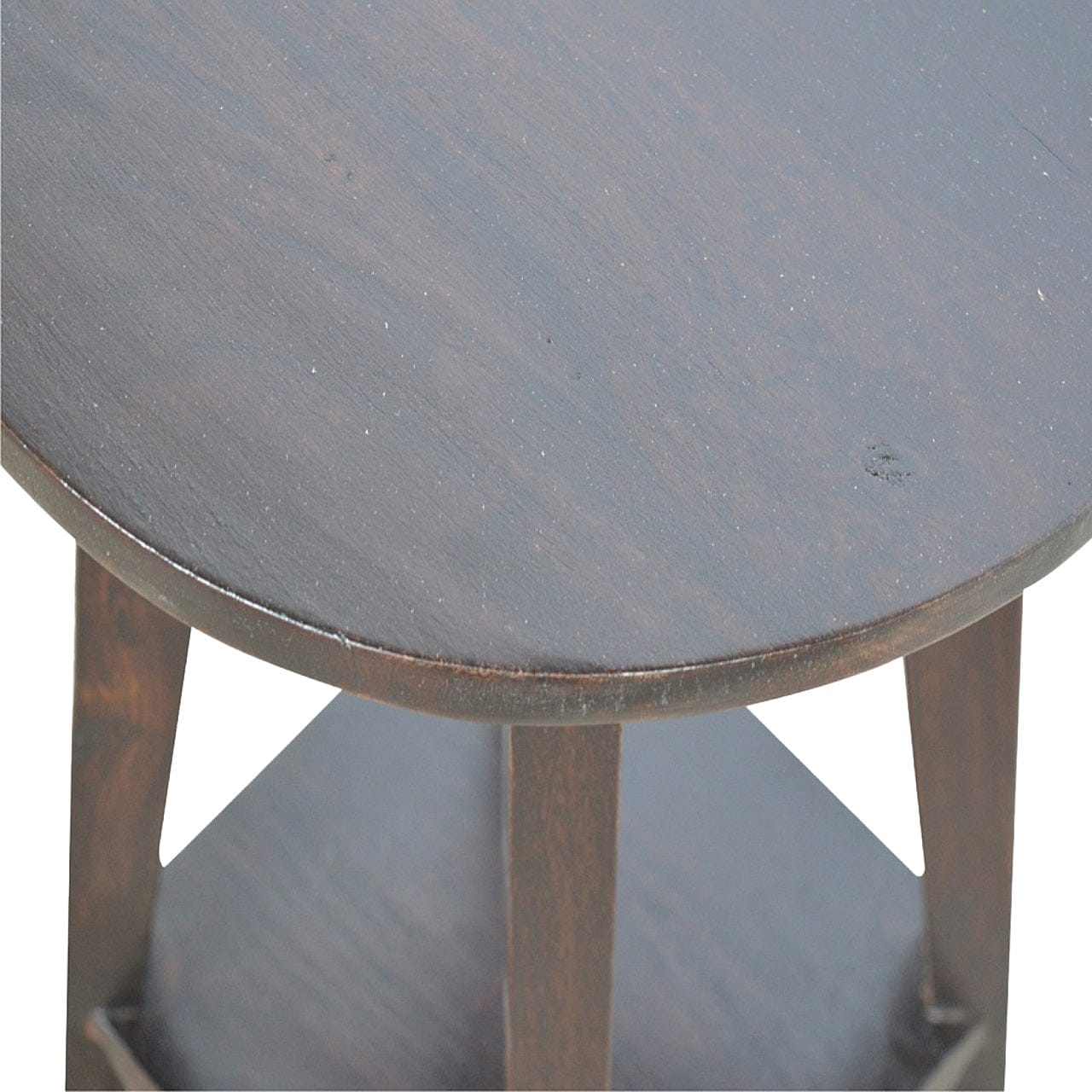Walnut Undercarriage Bar Stool - Solid Mango Wood Counter Stool for Kitchen - product view 6 showing handcrafted solid...